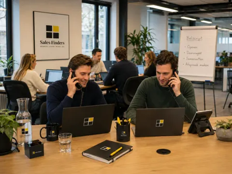 Klantretentie: 7 signalen dat een klant gaat opzeggen (en wat je doet) Internal salesteam belt bestaande klanten, bij het artikel Klantretentie: 7 signalen dat een klant gaat opzeggen (en wat je doet)