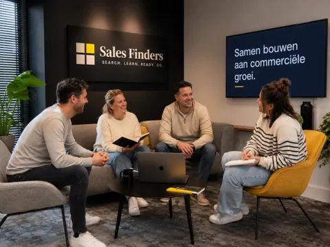 Dealreviews: het vaste moment dat grote deals binnenhoudt Twee collega's nemen in de zithoek een grote deal door, bij het artikel Dealreviews: het vaste moment dat grote deals binnenhoudt