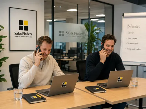 New business KPI's: zo stuur je een jagende salesorganisatie Qualifiers bellen prospects met het belscript ernaast, bij het artikel New business KPI's: zo stuur je een jagende salesorganisatie