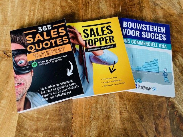 Drie boekjes: 365 Sales Quotes, Salestopper en Bouwstenen voor succes
